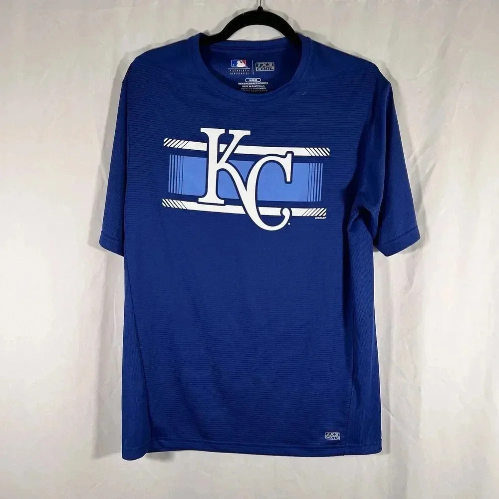 Kansas City Royals Shirt men's Medium Blue Short Sleeve Crew Neck Lightweight